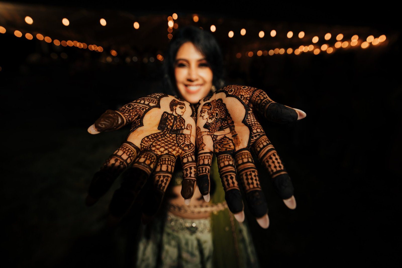Mehndi under fairy lights