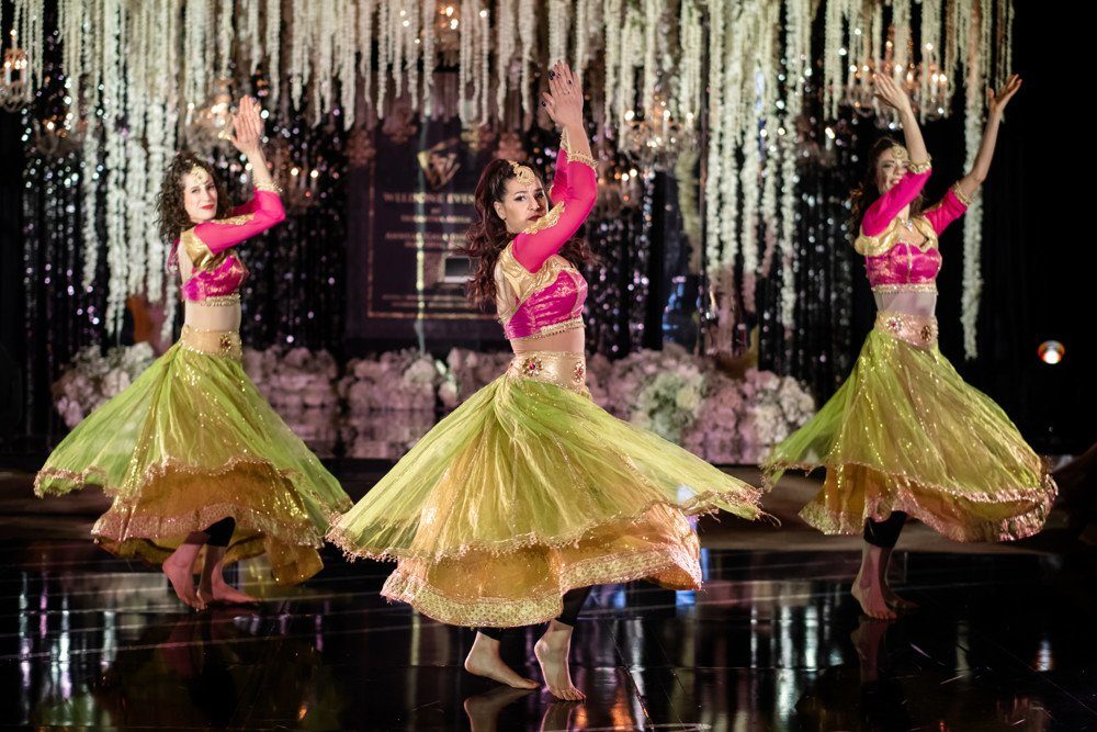 Dancers performing at a sangeet